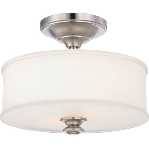 Harbour Point 2 Light 14 inch Brushed Nickel Semi Flush Mount Ceiling Light