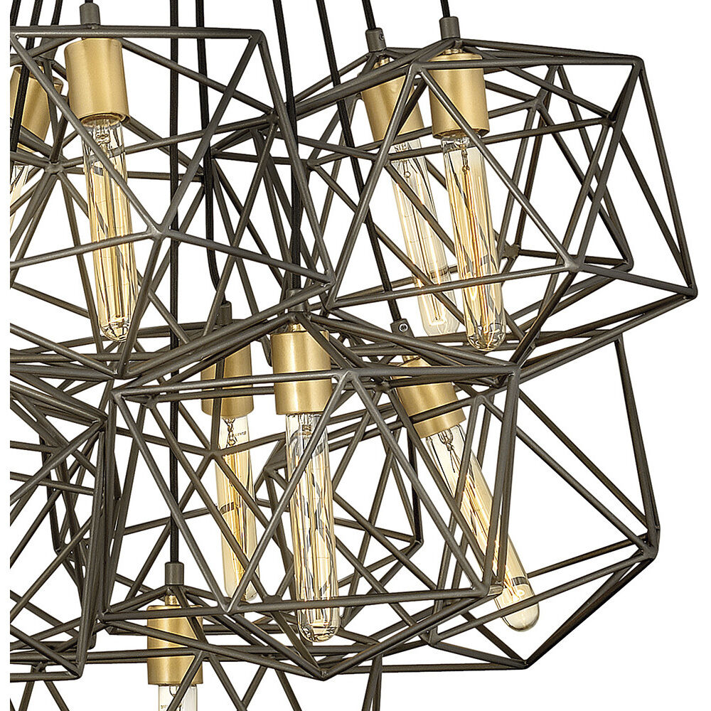 Astrid 11 Light 33.5 inch Metallic Matte Bronze with Deluxe Gold Indoor Chandelier Ceiling Light