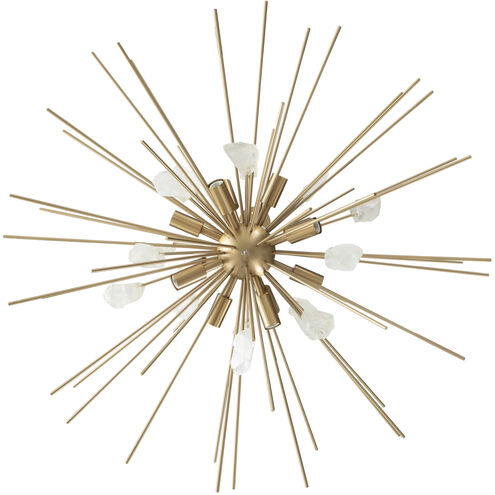 Nova 11 Light 31.75 inch Brushed Brass / Natural Crystal Chandelier Ceiling Light