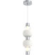 Torno Mandrel LED Classic Silver with Chalk Double Pendant Ceiling Light