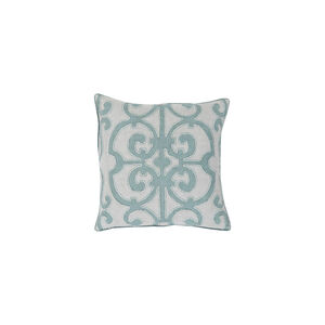 Amelia 18 X 18 inch Teal and Light Gray Throw Pillow