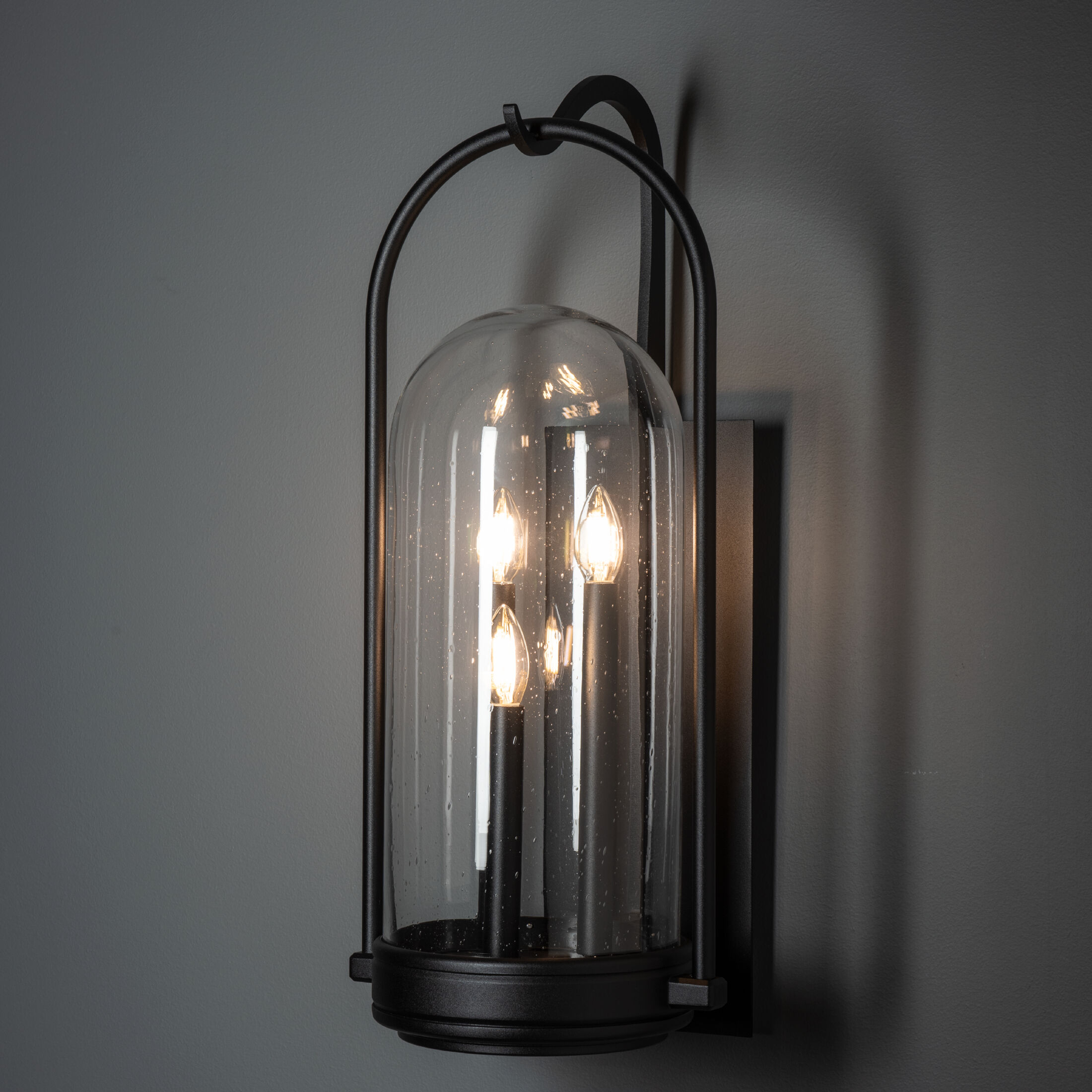 Davis 3 Light 28.5 inch Coastal Black Outdoor Sconce, Large