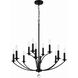 Mila 12 Light 32 inch Black Chandelier Ceiling Light