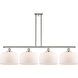 Ballston X-Large Bell 4 Light 48 inch Polished Nickel Island Light Ceiling Light in Matte White Glass