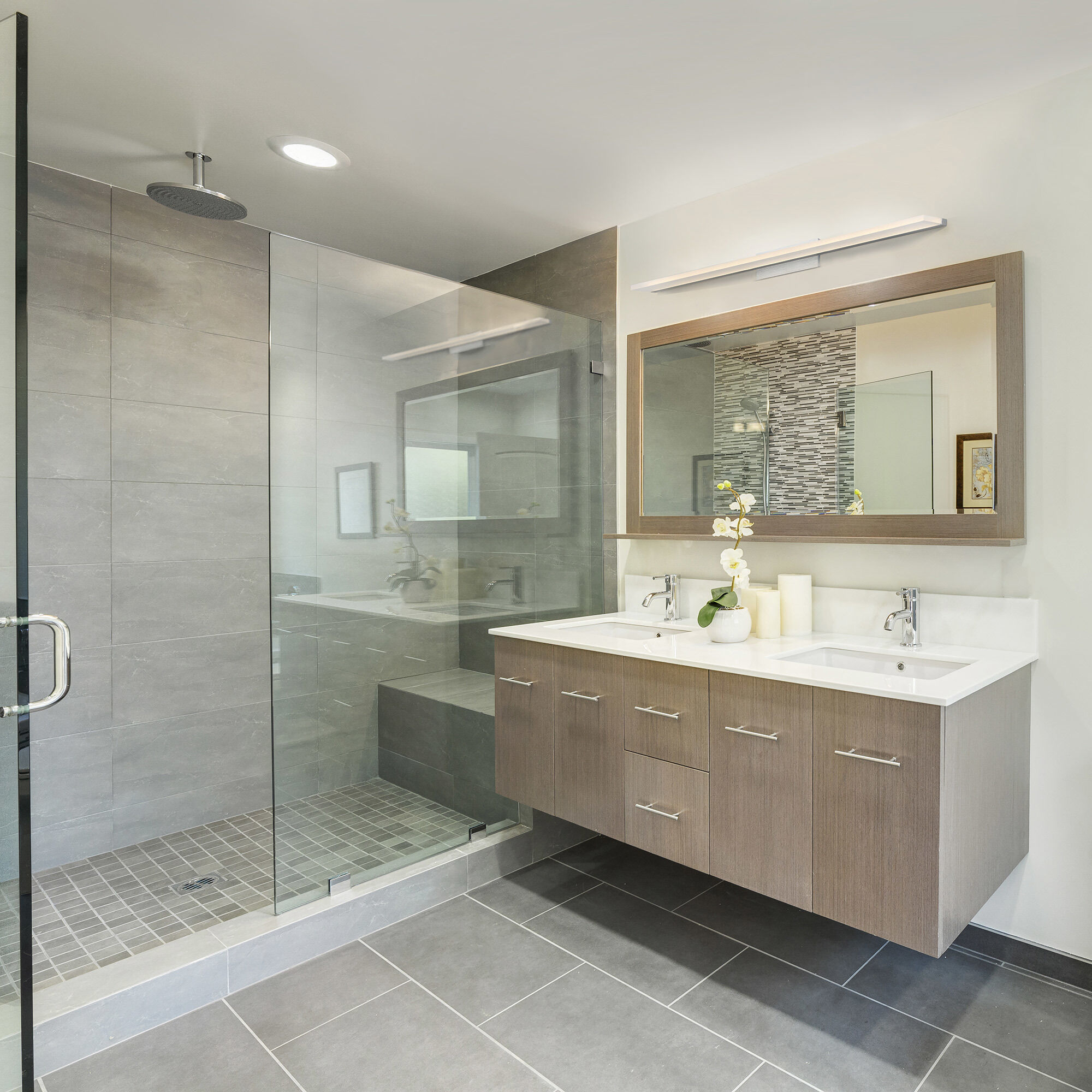 Level LED 37 inch Brushed Aluminum Bath Vanity & Wall Light, dweLED