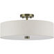 Monroe 4 Light 18 inch Antique Brass Large Semi-Flush Ceiling Light, Large