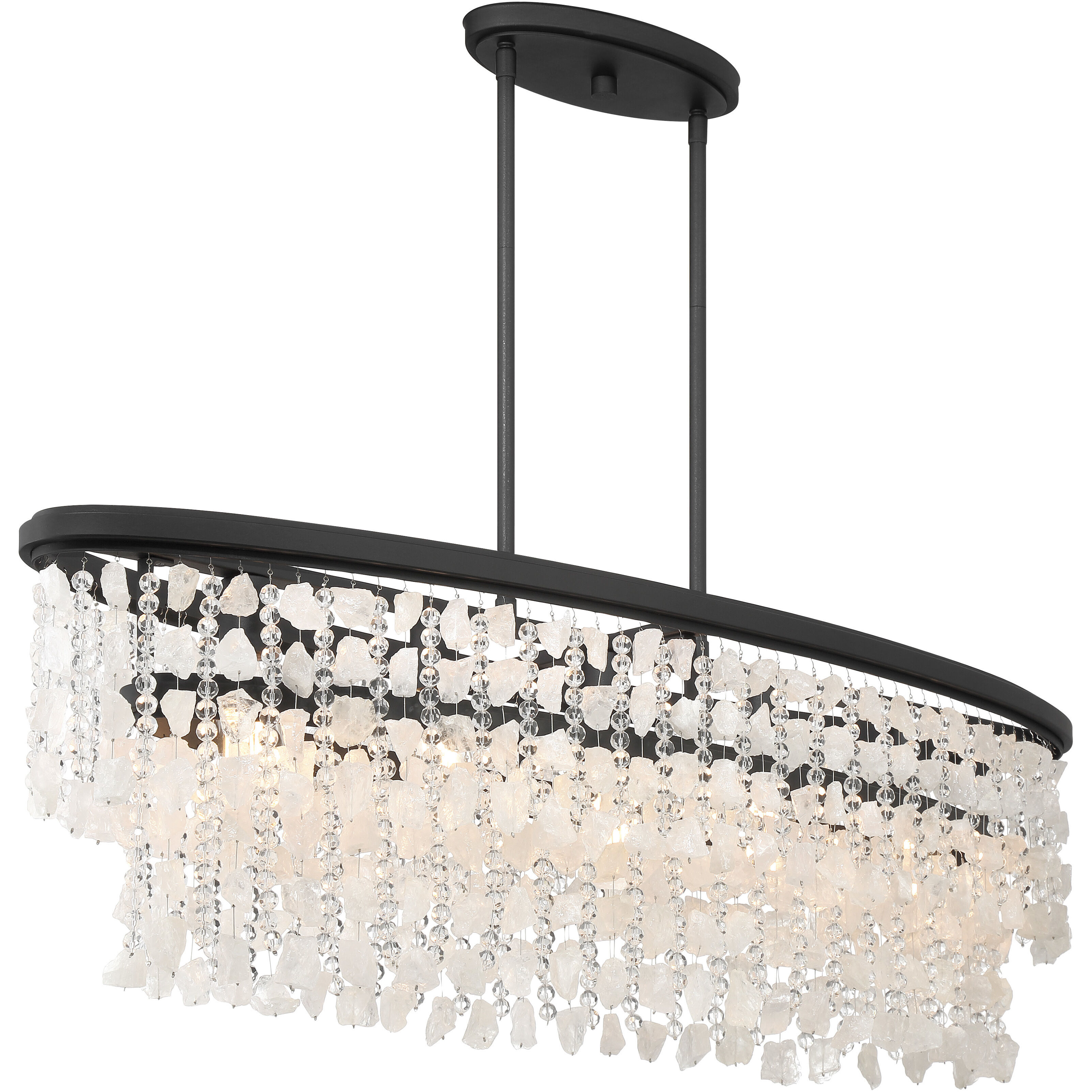 Shimmering Elegance 5 Light 48 inch Sand Coal Island Light Ceiling Light