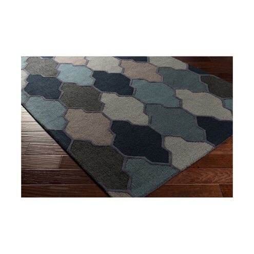 Pollack 120 X 27 inch Navy/Charcoal/Taupe/Light Gray/Aqua Rugs, Runner