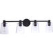 Emilio 4 Light 33 inch Flat Black Vanity Light Wall Light