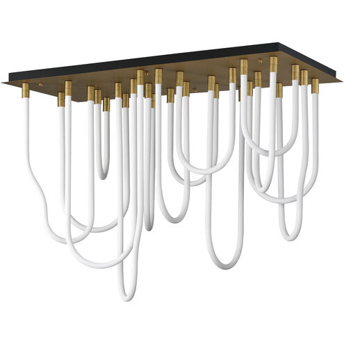 Soleil LED 20 inch Natural Aged Brass Flush Mount Chandelier Ceiling Light