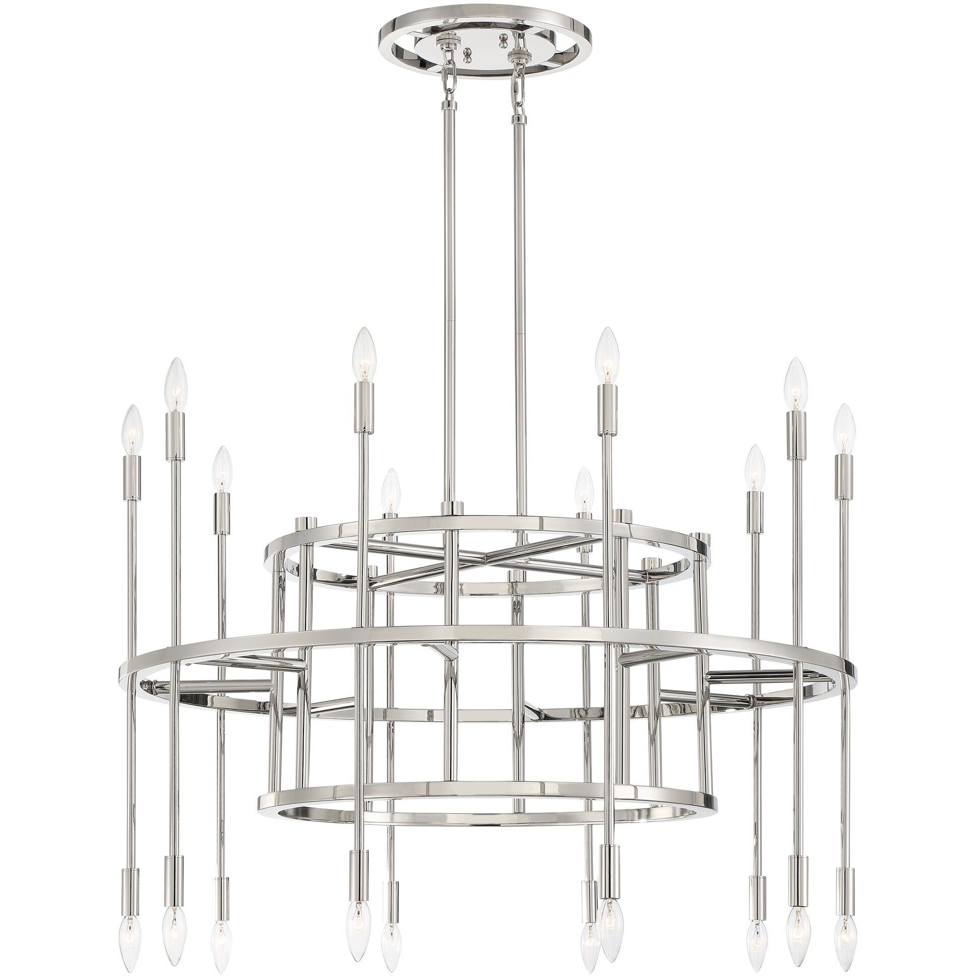 Aries 20 Light 40 inch Polished Nickel Chandelier Ceiling Light