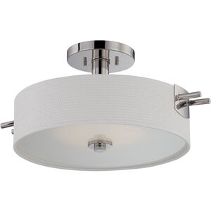 Claire LED 19 inch Polished Nickel Semi Flush Mount Ceiling Light