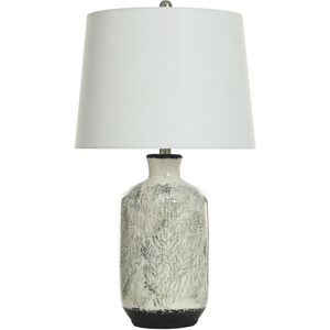 Cameron 27.5 inch 100.00 watt Ivory and Wisps Of Sage In The Design and Black Table Lamp Portable Light