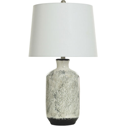 Cameron 27.5 inch 100.00 watt Ivory and Wisps Of Sage In The Design and Black Table Lamp Portable Light