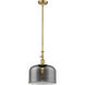 Franklin Restoration Bell 1 Light 12 inch Satin Gold Mini Pendant Ceiling Light in Incandescent, Plated Smoke, Franklin Restoration