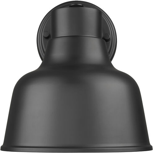 Selden 1 Light 9 inch Matte Black with White Gloss Interior Exterior Wall Mount