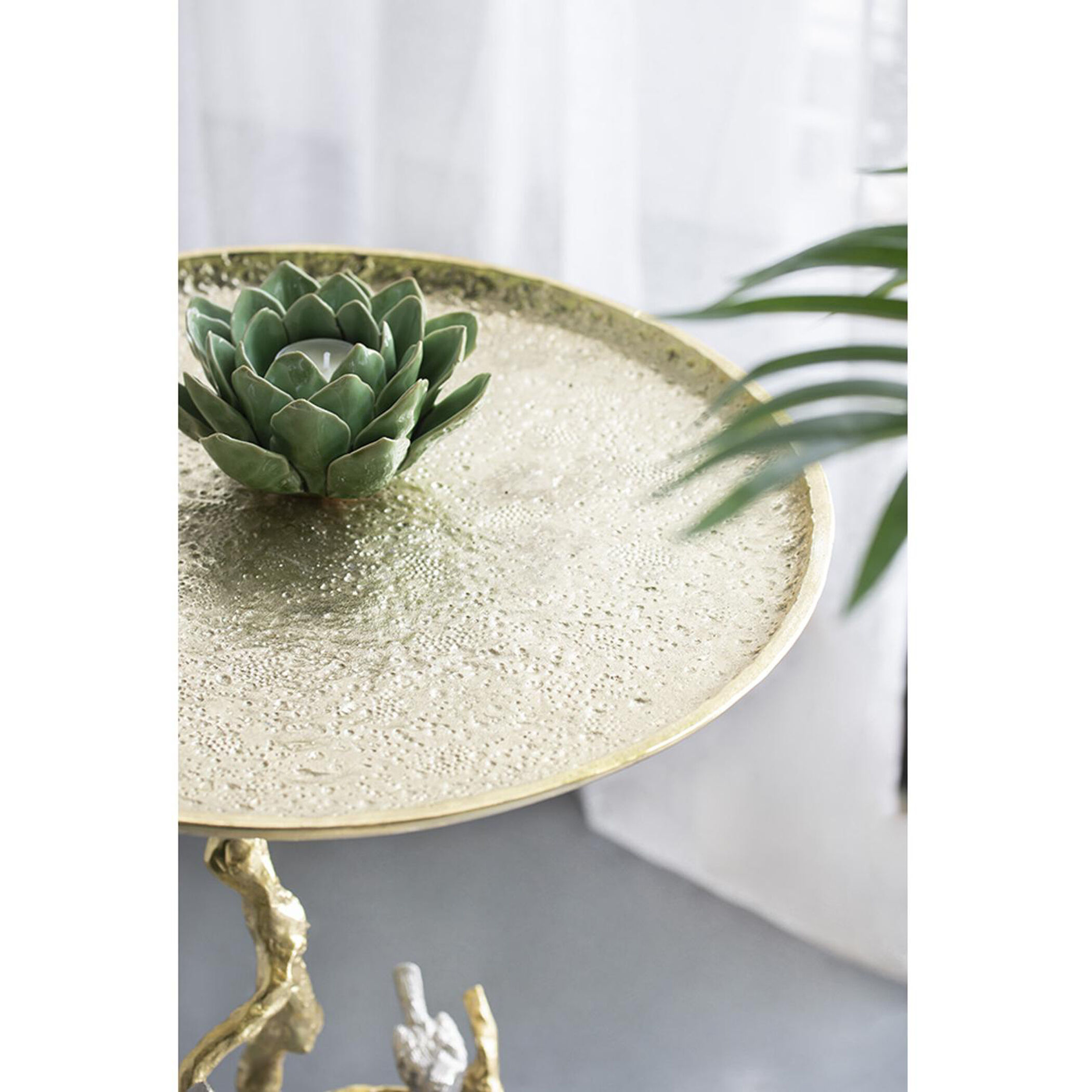 Welling Demilune Table in White/Gold