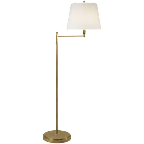 Thomas O'Brien Paulo 63.5 inch 150.00 watt Hand-Rubbed Antique Brass Swing Arm Floor Lamp Portable Light in Linen