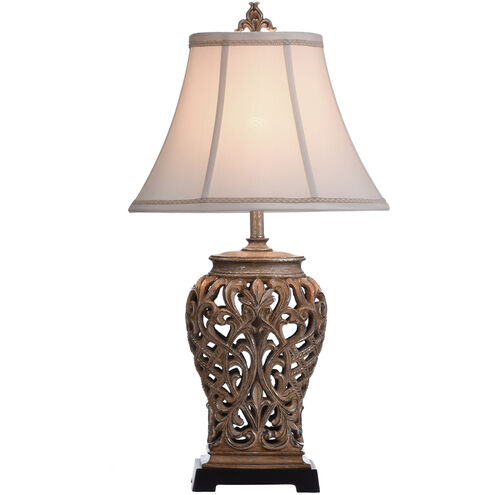 Cameron 33 inch 100.00 watt Tan, Silver Table Lamp Portable Light 