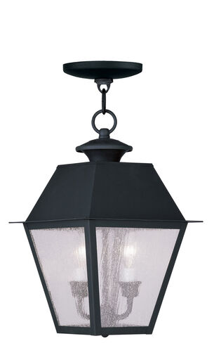 Mansfield 2 Light 9 inch Black Outdoor Pendant Lantern