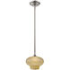 Eco-Gem LED 7.75 inch Satin Platinum Mini Pendant Ceiling Light in Tea Stained French Swirl