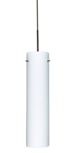 Stilo LED Bronze Pendant Ceiling Light in Opal Matte Glass