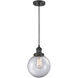 Franklin Restoration Beacon LED 8 inch Matte Black Mini Pendant Ceiling Light in Clear, Franklin Restoration