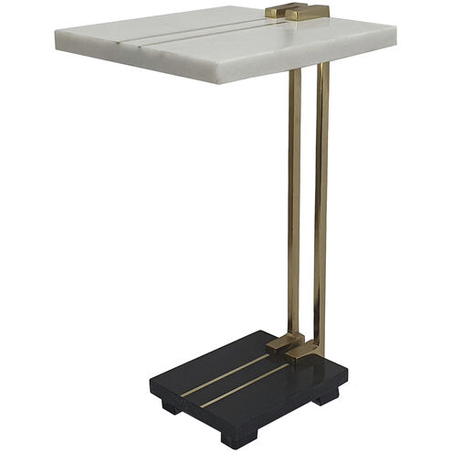 Darush 22.2 X 12.5 inch White/Gold/Black Side Table