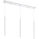 Forest LED 46 inch Chrome Linear Chandelier Ceiling Light in 3, 20, Matte White Steel