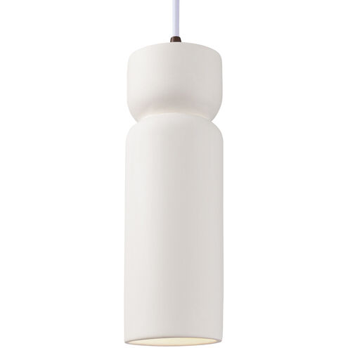 Radiance Collection 1 Light 4 inch White Crackle Pendant Ceiling Light