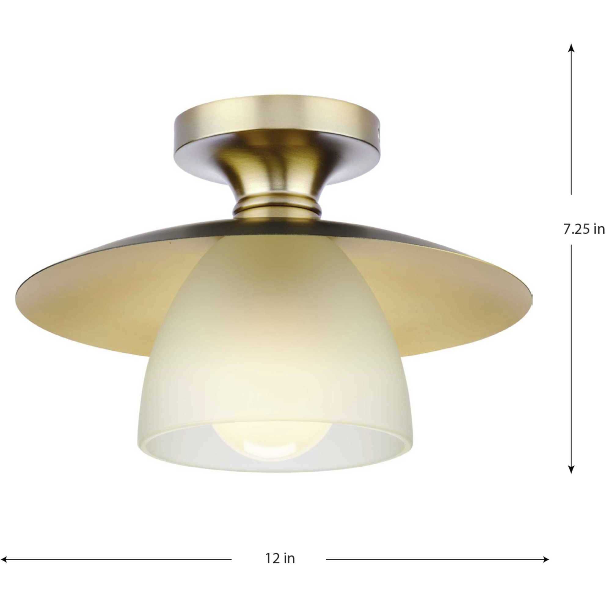 Trimble 1 Light 12 inch Brushed Bronze Semi-Flush Mount Ceiling Light, Design Series