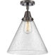 Franklin Restoration X-Large Cone 1 Light 12 inch Oil Rubbed Bronze Flush Mount Ceiling Light in Seedy Glass