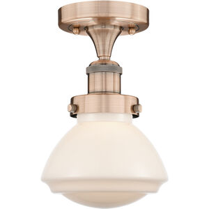 Olean 1 Light 6.5 inch Antique Copper Semi-Flush Mount Ceiling Light