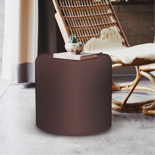 No Tip 17 inch Seascape Chocolate Outdoor Cylinder Ottoman with Cover