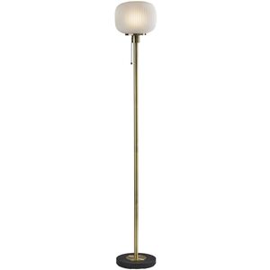 Hazel 65 inch 60.00 watt Antique Brass Floor Lamp Portable Light 