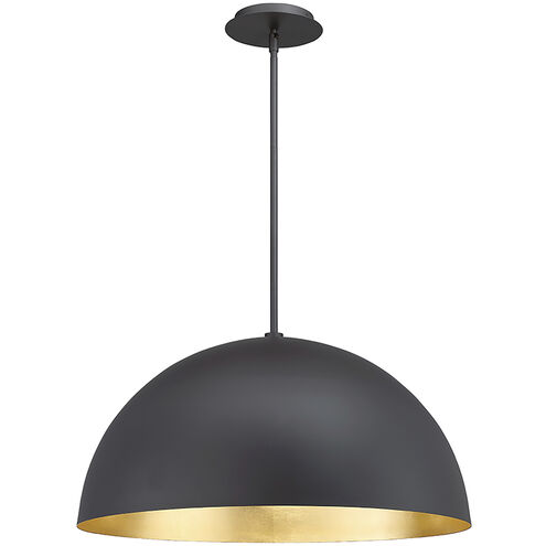 Yolo LED 23.63 inch Black Gold Leaf Pendant Ceiling Light in 26in.
