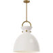 Alora Mood Waldo 1 Light 18 inch Aged Gold Pendant Ceiling Light in Glossy Opal