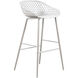 Piazza 37 inch White Outdoor Barstool