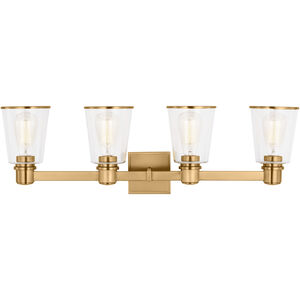 C&M by Chapman & Myers Alessa 4 Light 30.63 inch Burnished Brass Bath Vanity Wall Sconce Wall Light