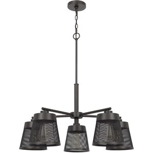 Hampton 5 Light 31 inch Matte Black/Mesh Chandelier Ceiling Light