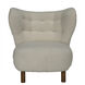 Boggio Dark Walnut and Off White Fabric Occasional Chair