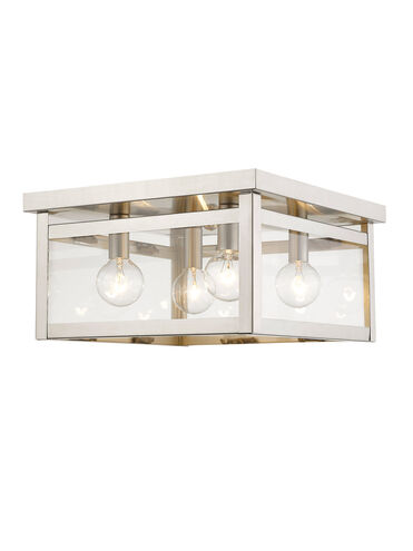 Milford 4 Light 11 inch Brushed Nickel Flush Mount Ceiling Light