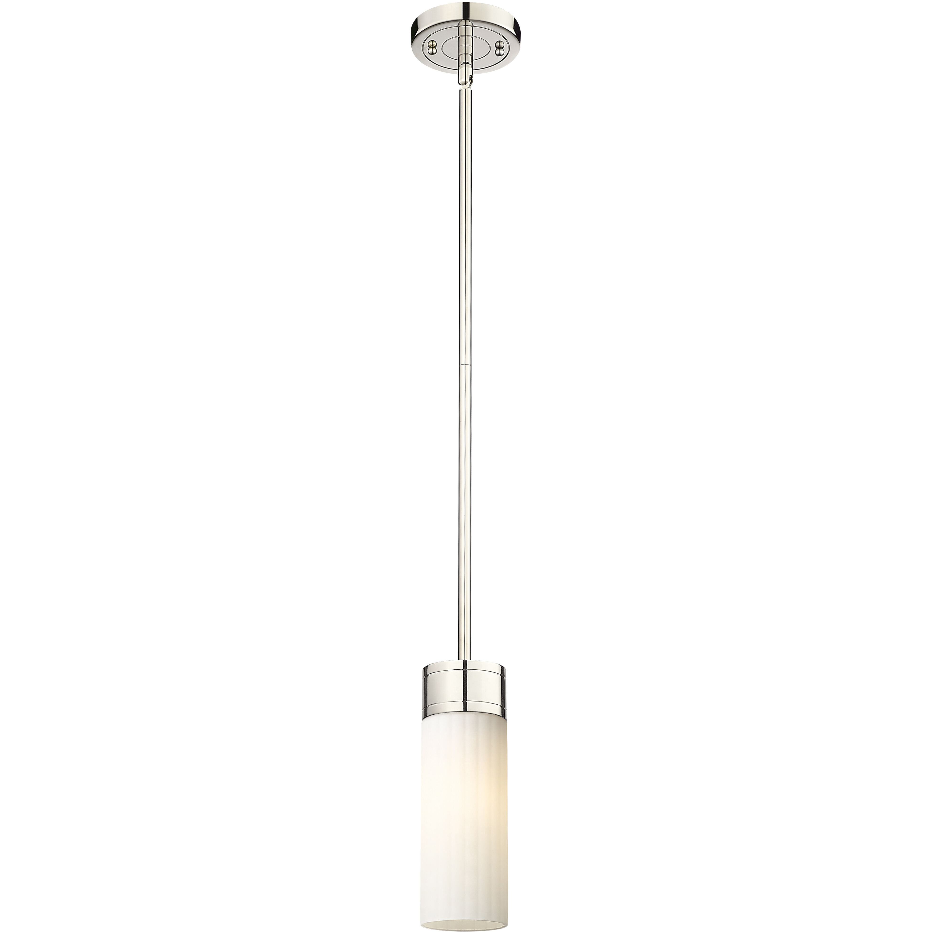 Empire 1 Light 3.13 inch Polished Nickel Pendant Ceiling Light in Matte White Glass