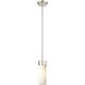 Empire 1 Light 3.13 inch Polished Nickel Pendant Ceiling Light in Matte White Glass