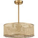 Astoria 14 inch Warm Brass with Gold Blades Fan D'Lier