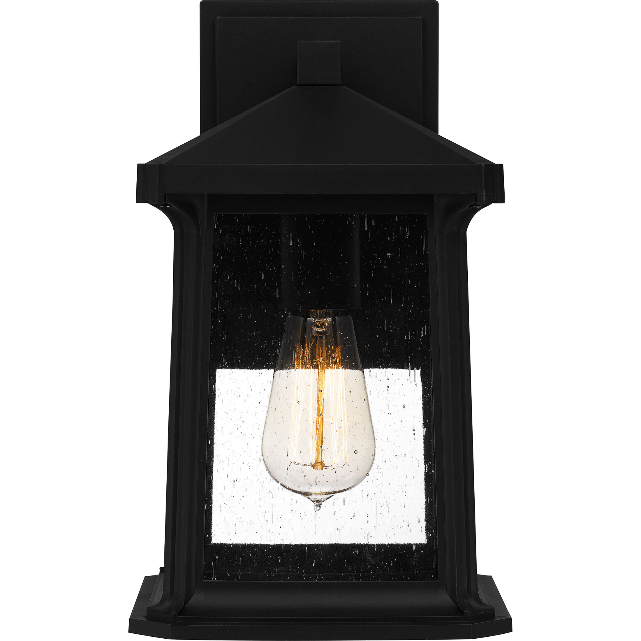Satterfield 1 Light 13 inch Matte Black Outdoor Wall Lantern