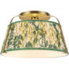 Alora Mood Scout 1 Light 13.25 inch Brushed Gold and Green Linen Semi-Flush Mount Ceiling Light