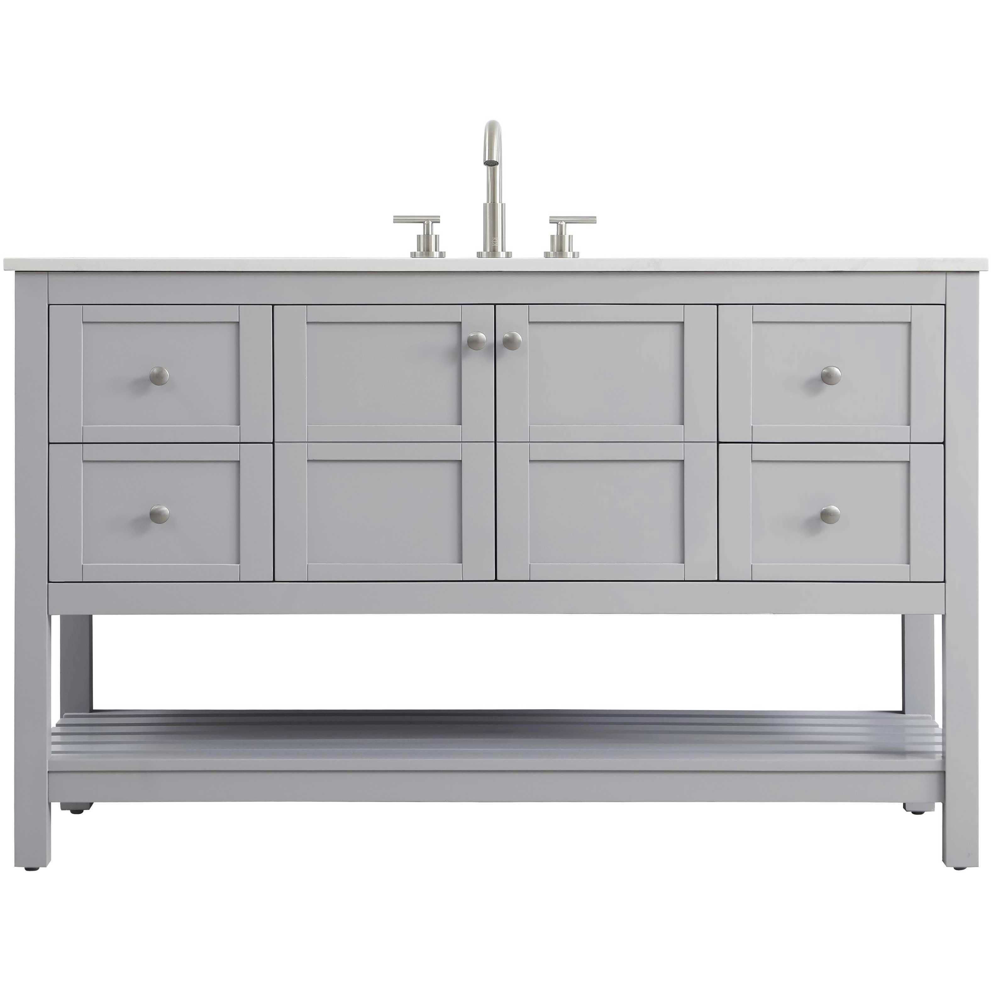 Theo 54 X 34 inch Grey Bathroom Vanity Cabinet