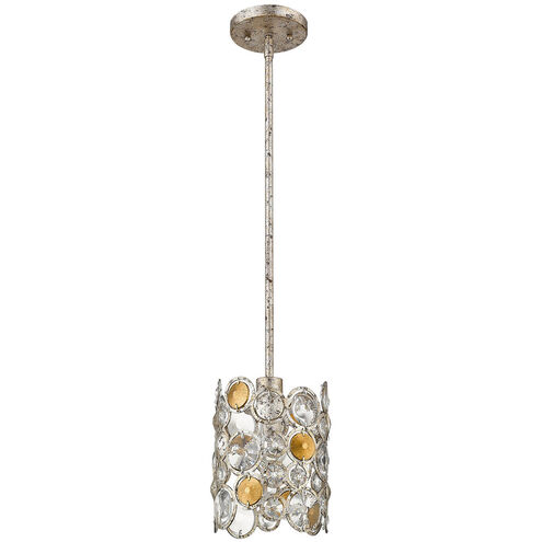 Vitozzi 1 Light 7 inch Antique Silver Leaf Pendant Ceiling Light