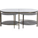 Northampton 42.5 X 23.5 inch Forged Champagne and Mercury Silver Metal with Tempered Glass Coffee Table